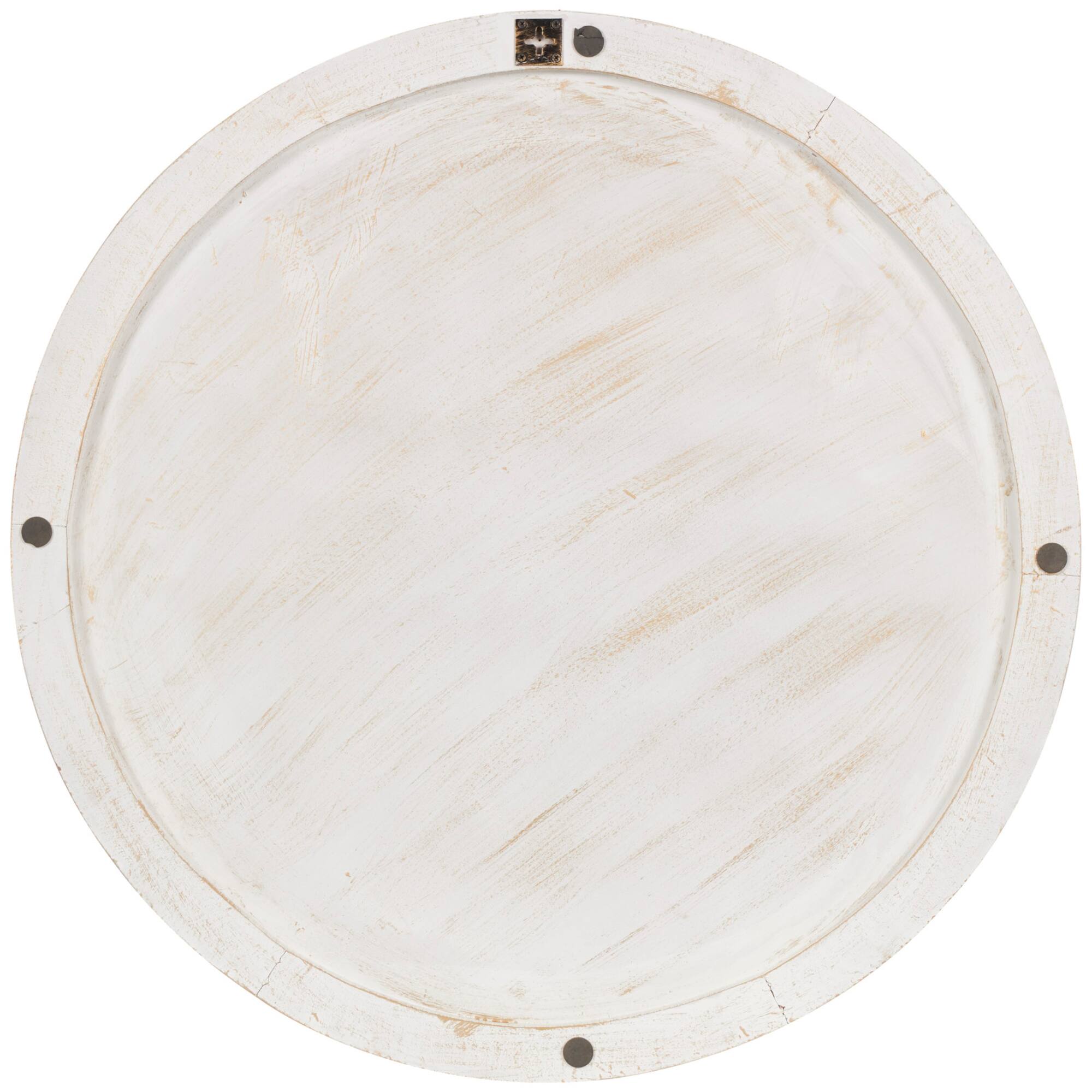 36" x 36" Gold Wooden Starburst Abstract Carved Circle Wall Décor with White Backing